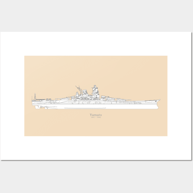 Yamato Battleship of the Imperial Japanese Navy - SBpng Wall Art by SPJE Illustration Photography